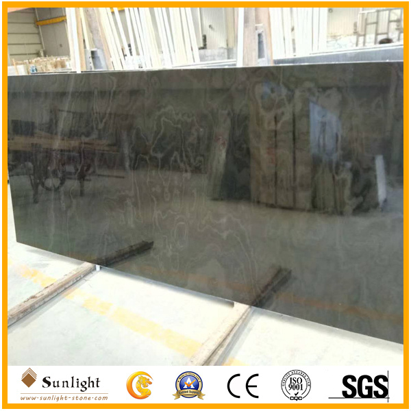 Hot Cross Cut Polished Ebony Lines Marble Slabs for Flooring Tiles, Countertops, Lobby