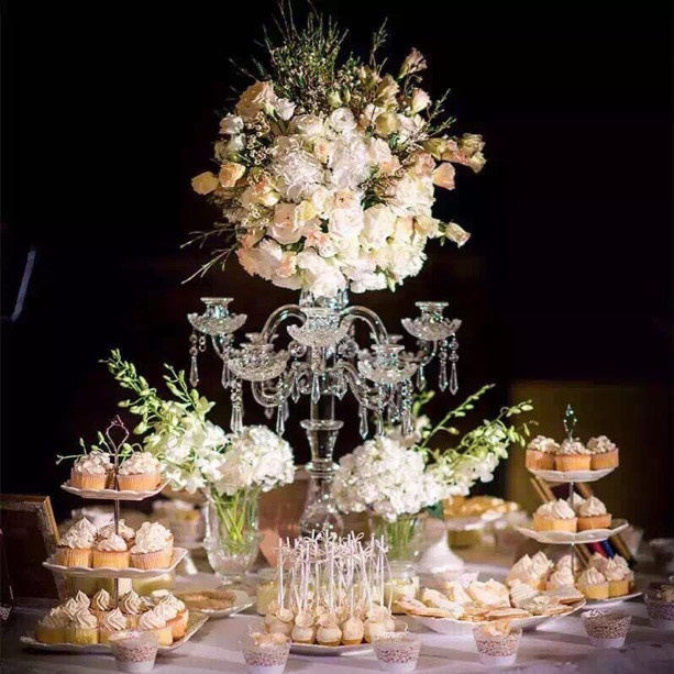 Height Acrylic Crystal Table Centerpiece Flower Stand Candleholder Wedding Decoration