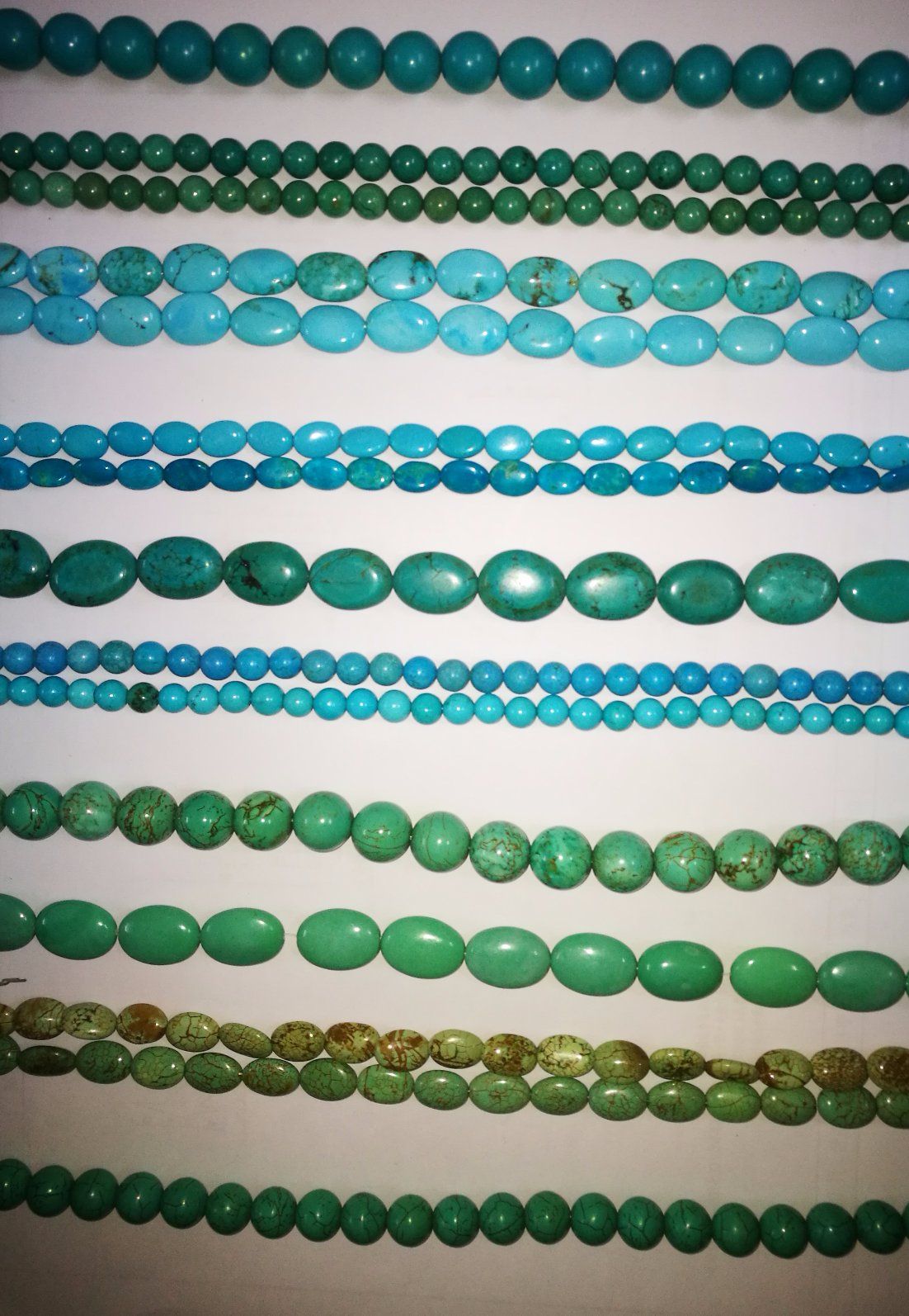 Semi Precious Stone Crystal Stablized Turquoise Bead Long Strings