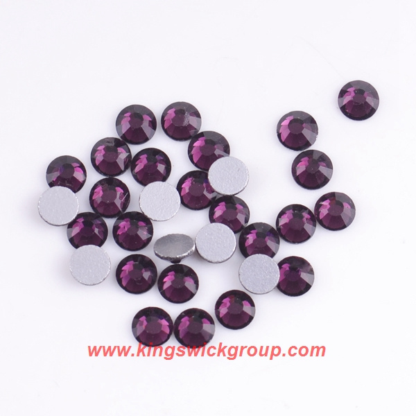Top Sell 3mm Rhinestones Stick on Amethyst Flat Back DMC Non Hotfix Strass