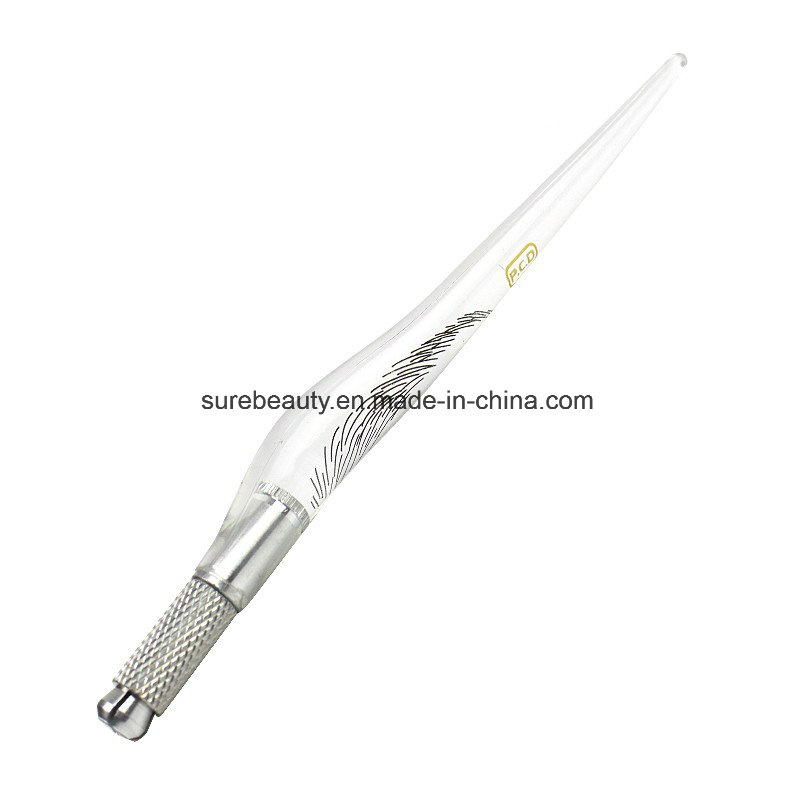 Pmu Customized Tattoo Manual Pen Crystal PCD Eyebrow Tattoo Tebori Pen for Microblading