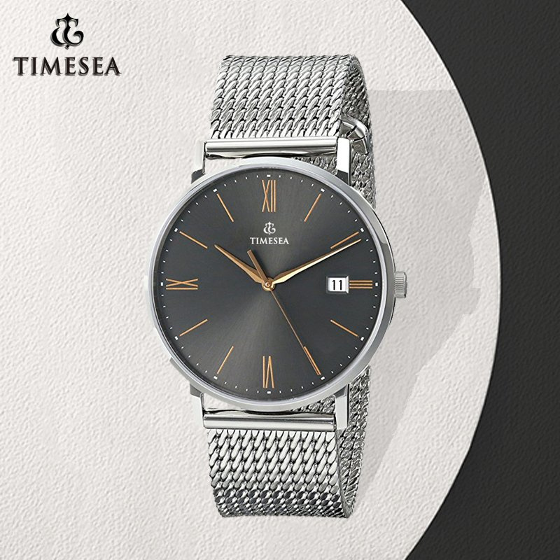 Waterproof Quartz Watch Steel Back Mesh Band Custom Watch 72561