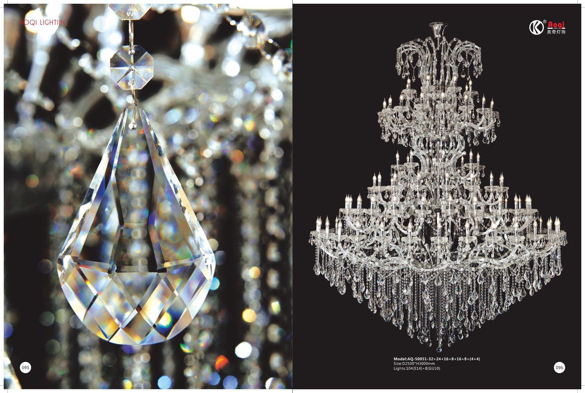 Luxury European Hotel Project Crystal Chandelier Light