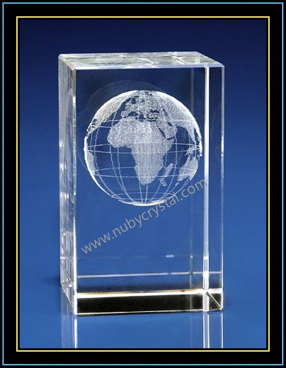 Crystal 3D Laser Etched Globe