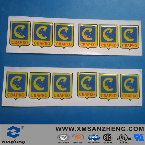 Self Adhesive Clear High Temperature Resistant Cmyk Epoxy Resin Stars Labels