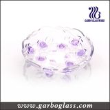 Stock Color Glass Plate with Flower Design (GB1708MG-1/PDS1)