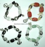 Semi Precious Stone Natural Chips Tumbled Nugget Beaded Bracelet