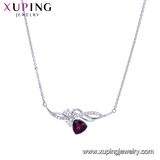 44310 Latest Design Rhodium Color Necklace Delicate Diamond Pendant Crystals From Swarovski