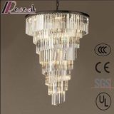Hotel Lobby Large Cone Shape Luxury Crystal Pendant Lamp