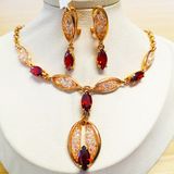 2018 Ladies Wedding Jewelry Set Cubic Zirconia Stone Gold Plated Jewelry Set