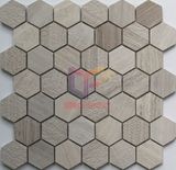 Natural Wooden Marble Stone Mosaic (CFS1047)