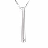 Tiny Cremation Cylinder Pendant Shiny Crystal Inlay Tube Cremation Pendant