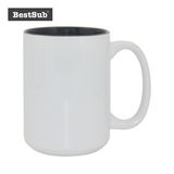 Bestsub Sublimation 15 Oz Two-Tone Ceramic Photo Mug (B21N-01)