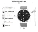 Men Watches Ultra Thin Stainless Steel Band Quartz Watch 72891