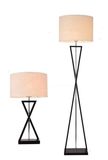 Modern Metal Table and Floor Lamp with Fabric Shade (WH-2208)