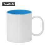 Bestsub 11oz Two-Tone Light Blue Sublimation Polymer Mug (BPM05LB)