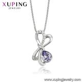 44071 Xuping Knot Shape Rhodium Color Gold Plated Crystals From Swarovski Ladies Necklace