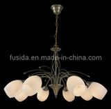 Traditional European Style Home Decoration Light White Glass Chandelier
