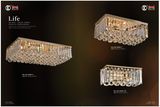 Retangular Golden K9 Crystal Ceiling Light