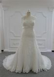 Sweetheart Mermaid Wedding Dresses Long Ivory Lace Wedding Dress