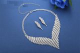 Crystal Africansilver Color Geometric Rhinestone Bridal Jewelry Sets