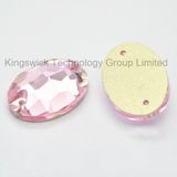 Oval Boat Shape Sew on Crystal Pink Rhinestone Wholesale