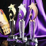 Factory Sell Good Quality Wholesale Custom Gold Plating Crystal Trophies Manufacturer