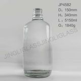 Big Capacity Crystal Clear Glass Wine Bottle with Screw Cap