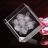 Crystal Cube with 3D Laser Inside