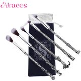 5PCS Harry Potter Magic Wand Makeup Brush Set with Nylon Bag