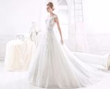 Lace 3D Flower Tulle Ball Bridal Gown