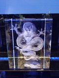 Chinese Dragon Crystal Glass Cube with 3D Photo Engraving