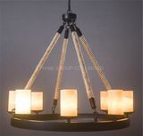 Phine Home or Hotel Decoration Metal & Rope Pendant Lamp
