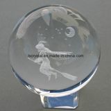 120mm 3D Laser Engraved Crystal Transparent Glass Clear Ball