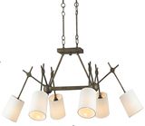 Country Style Decorative Iron Pendant Light with Fabric Shade (GD9058-6GBB)
