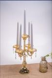 Antique Color Glass Candle Holder for Wedding Decoration with Five Poster