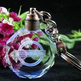 Promotional Gift Logo Inner Laser Engraved Crystal Keychain