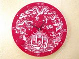 Red Colour Hall Colock Clear Acrylic Wall Clock