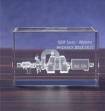 Machaine Crystal Cube with 3D Laser Engraving
