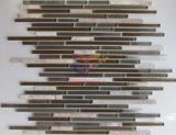 Brown Strip Glass with Pink Marble Stone Mosaic Tile (CFS598)