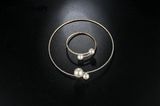 Simple Simulated Pearl Bridal Crystal Fashion Jewelry Set