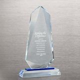 Tower Crystal Trophy with Sky Blue Accent (#74485)