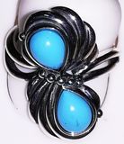 925 Sterling Silver Ring with Pear Cut Turquoise