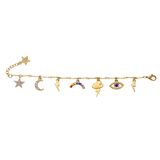 Fashion Alloy Inlaid Diamond Bracelet Multi-Shape Jewelry for Girls