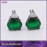 Latest Simple Design Silver Plated Crystal Stud Earrings