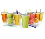 16oz Plastic Crystal Clear Cups for Iced Coffee, Bubble Boba, Smoothie, Tea, Cold Drinks etc
