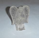 Semi Precious Stone Natural Crystal Amethyst Angel Skull Carving Statue Figure
