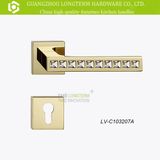 Zinc Alloy Crystal Glass Door Lever Handle