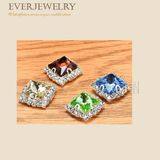 Glass Square Sew on Rhinestone in Claw