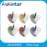 Heart Shape USB Pendrive Metal Crystal Jewelry USB Stick